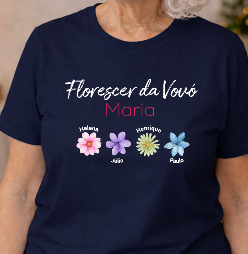 Camiseta Personalizada Florescer da Vovó