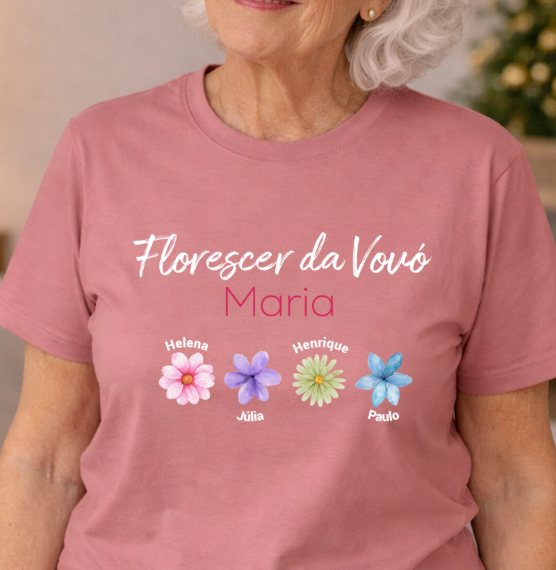 Camiseta Personalizada Florescer da Vovó