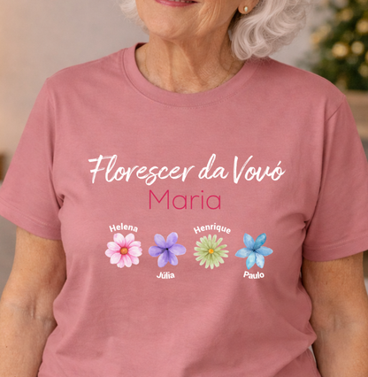 Camiseta Personalizada Florescer da Vovó