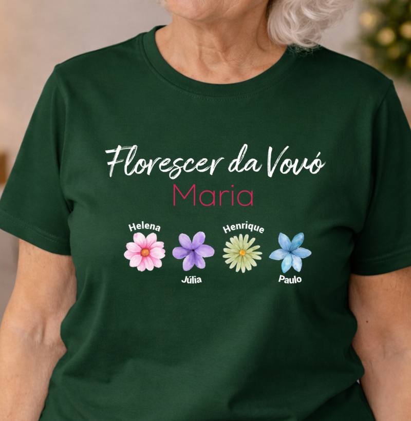 Camiseta Personalizada Florescer da Vovó