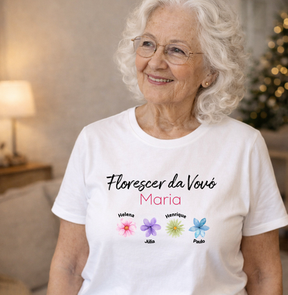 Camiseta Personalizada Florescer da Vovó