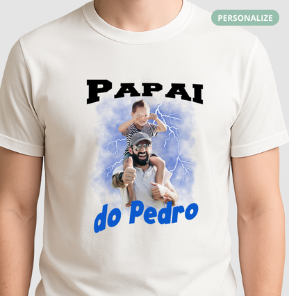 Camiseta Bootleg Personalizada - Melhor Pai do Mundo com fotos