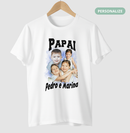 Camiseta Bootleg Personalizada - Papai e Filhos