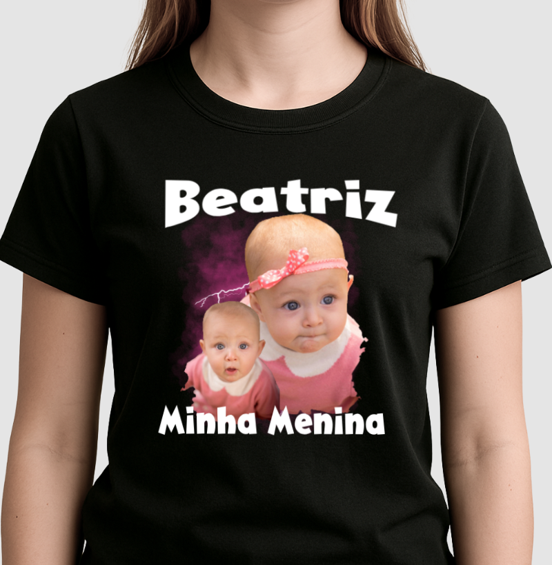 Camiseta Bootleg Personalizada  Meus Filhos com fotos