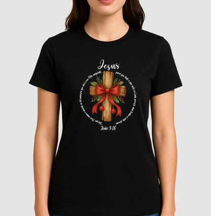 Camiseta natal Deus amou o mundo