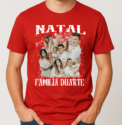 Camiseta Bootleg Personalizada Nossa Família Natal