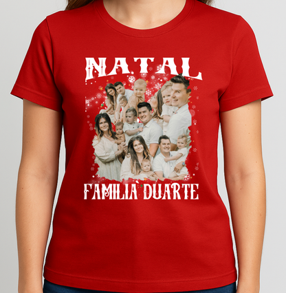 Camiseta Bootleg Personalizada Nossa Família Natal