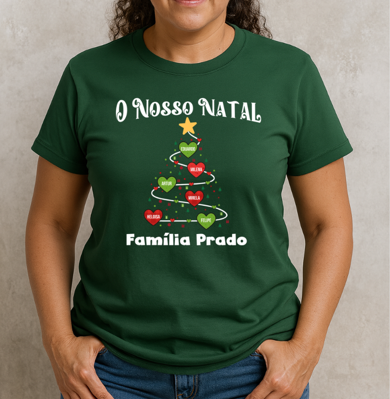 Camiseta Personalizada Árvore de natal com nomes