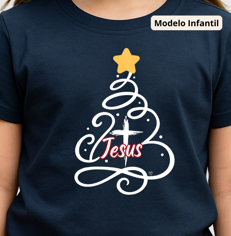 Camiseta Infantil Natal Árvore de Jesus