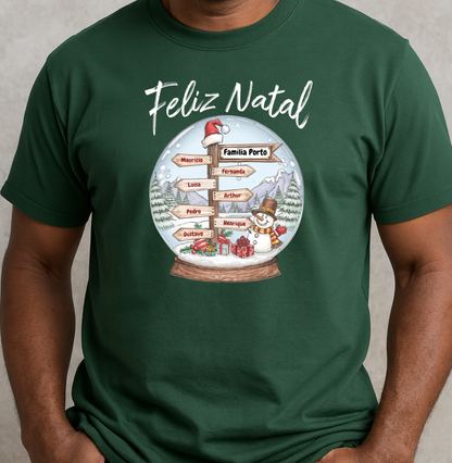Camiseta Personalizada Globo de Neve Natal