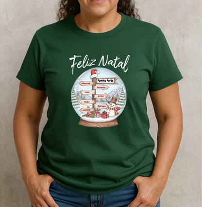 Camiseta Personalizada Globo de Neve Natal