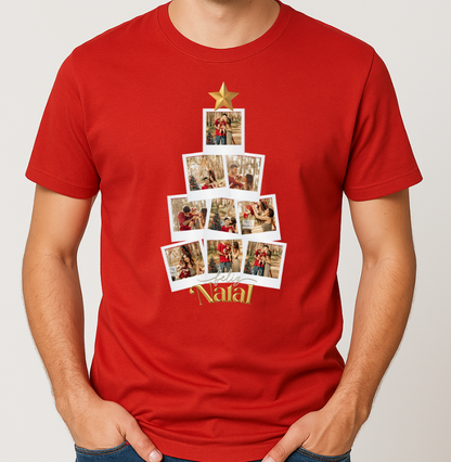 Camiseta Personalizada Árvore de Natal com Fotos