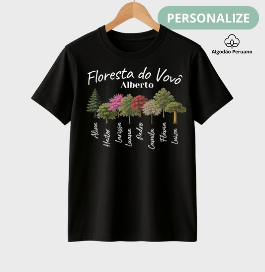 Camiseta Personalizada Floresta do Vovô (Algodão Peruano)
