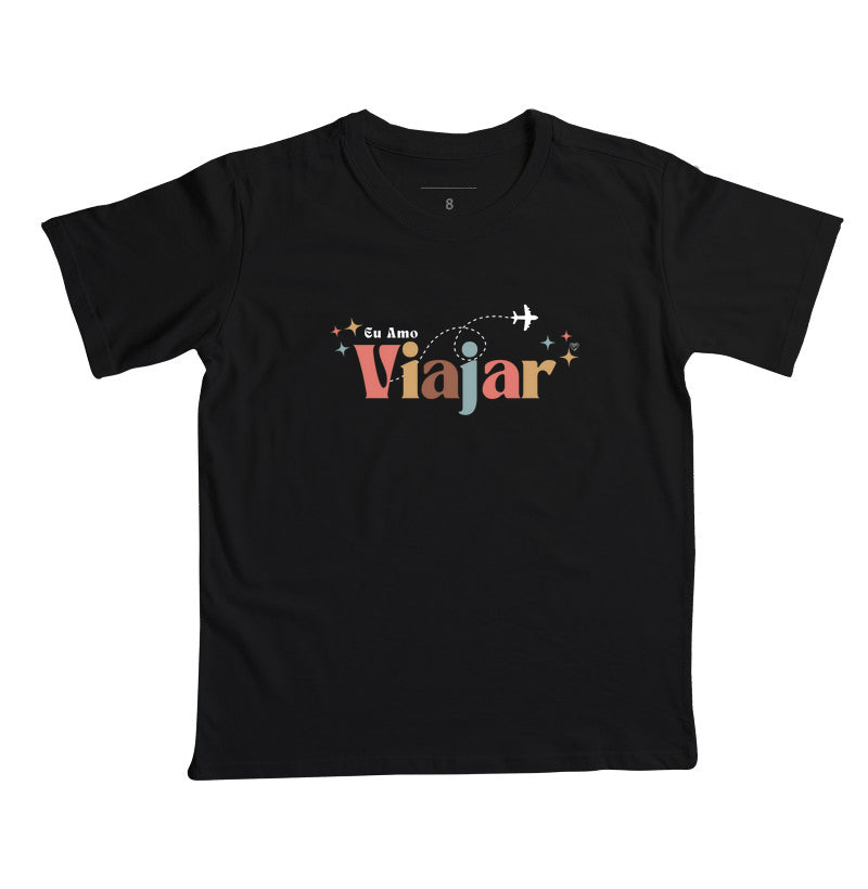 Camiseta Infantil Eu amo viajar 2