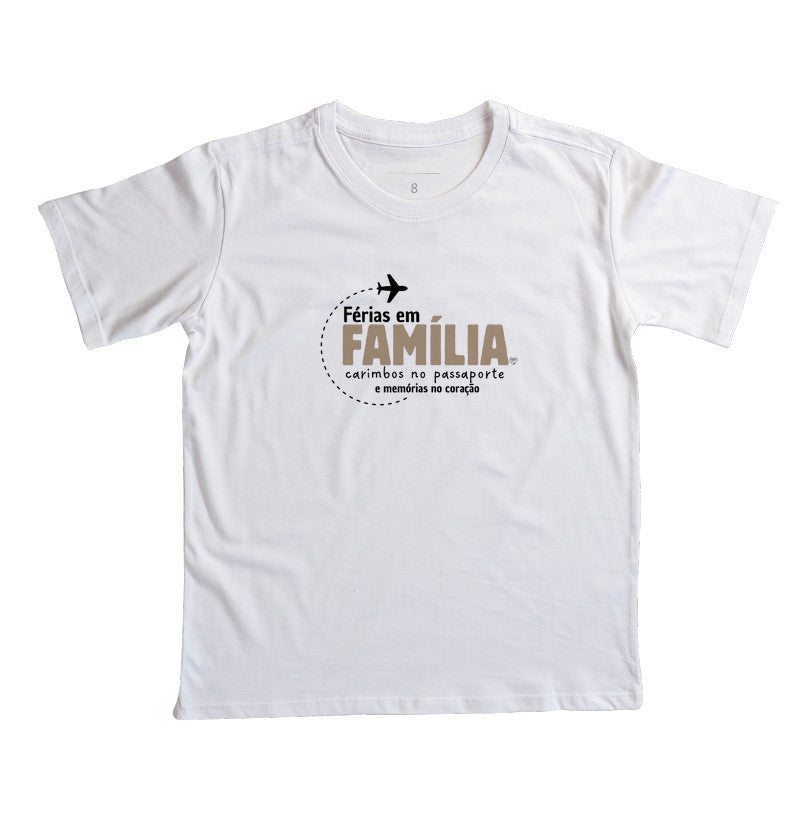 Camiseta Infantil Férias em Família
