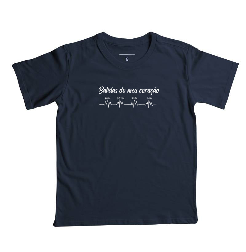 Camiseta Infantil Personalizada Batidas do meu coração