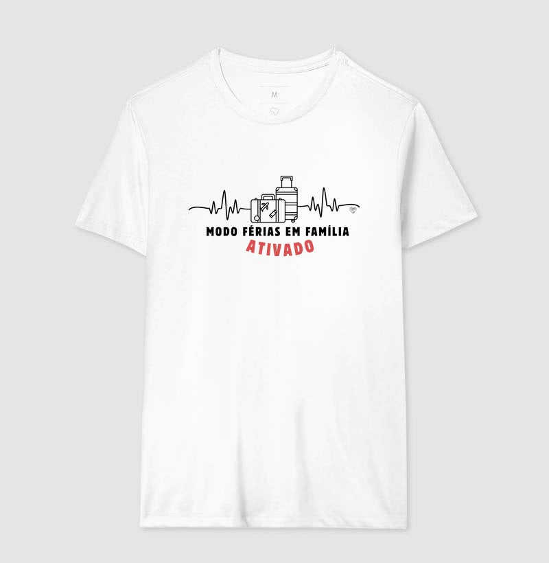 Camiseta Modo Férias em Família Ativado