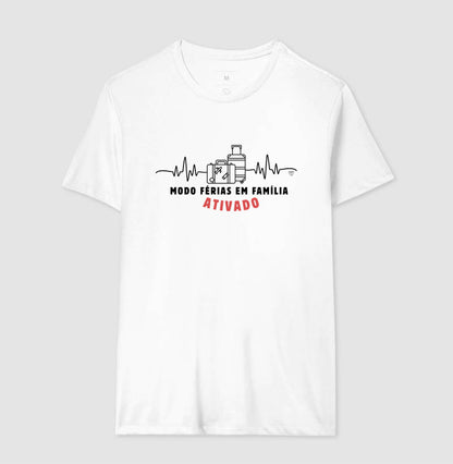Camiseta Modo Férias em Família Ativado