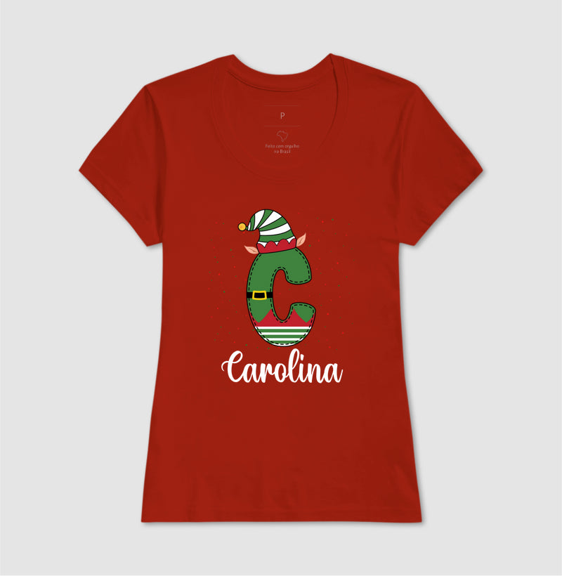 Camiseta Personalizada Letra de Natal verde