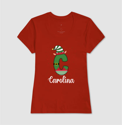 Camiseta Personalizada Letra de Natal verde