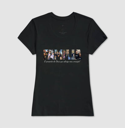 Camiseta - Família Letras com Fotos