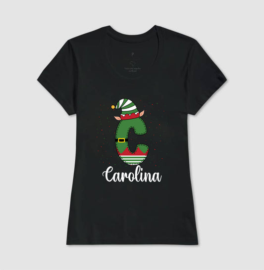 Camiseta Personalizada Letra de Natal verde