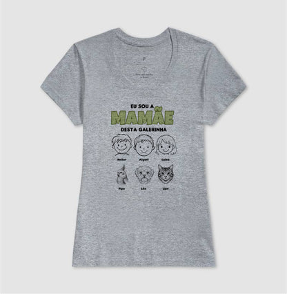 Camiseta Personalizada  Mamãe desta galerinha Filhos e Pets