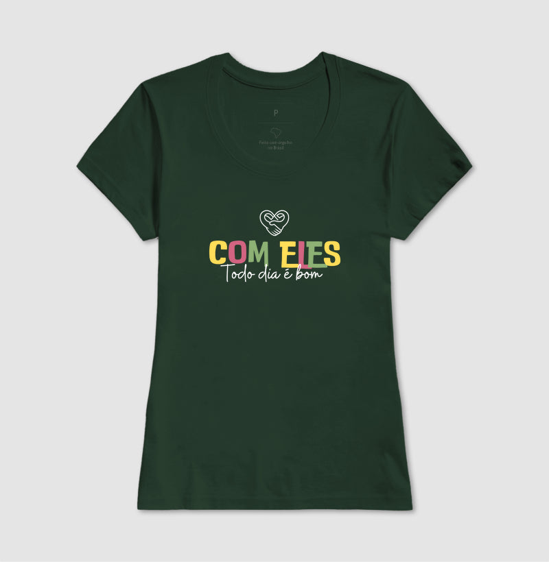 Camiseta Família Com eles todo dia é bom