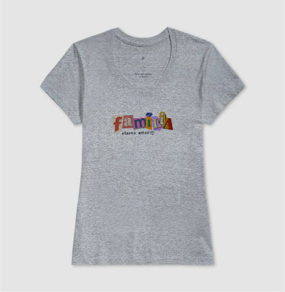 Camiseta Família Letra de Jornal