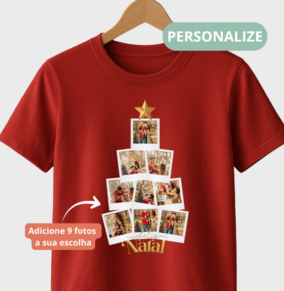 Camiseta Personalizada Árvore de Natal com Fotos