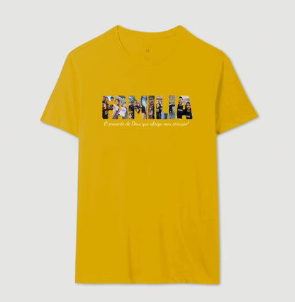 Camiseta - Família Letras com Fotos
