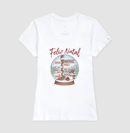 Camiseta Personalizada Globo de Neve Natal