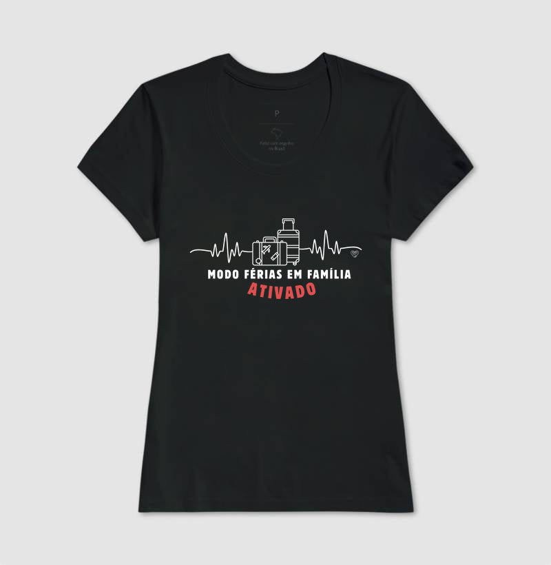 Camiseta Modo Férias em Família Ativado