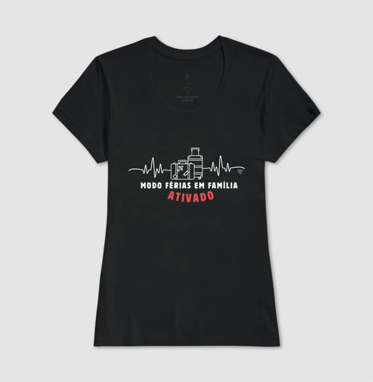 Camiseta Modo Férias em Família Ativado