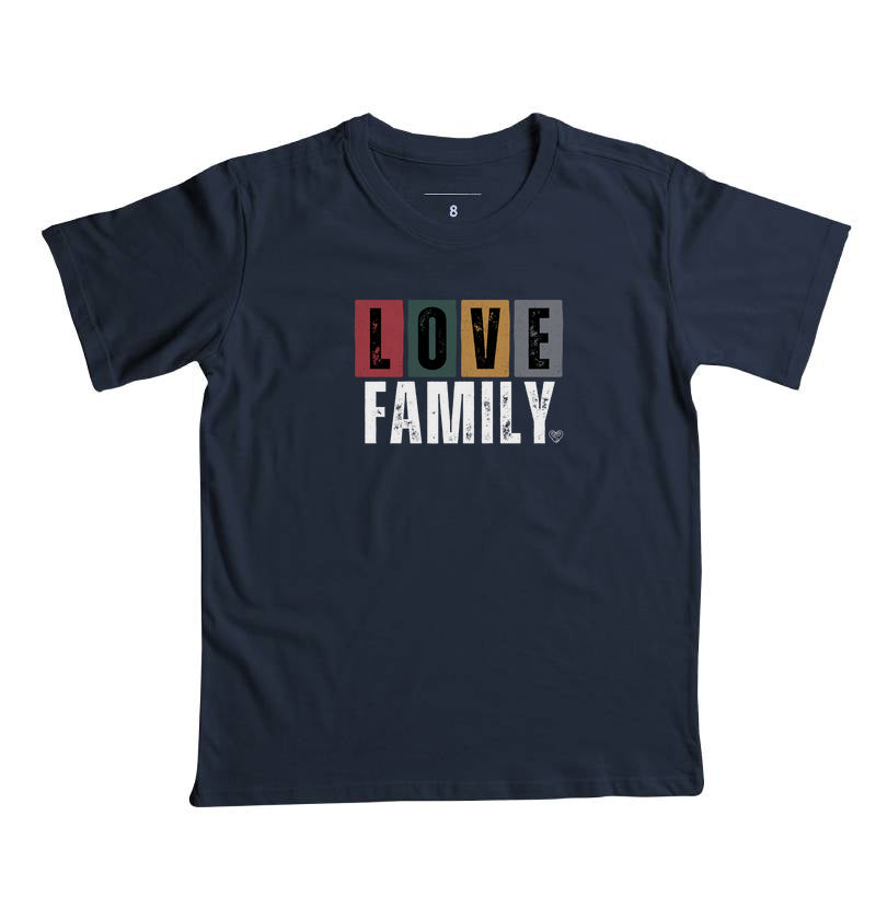 Camiseta Infantil Love Family colorida