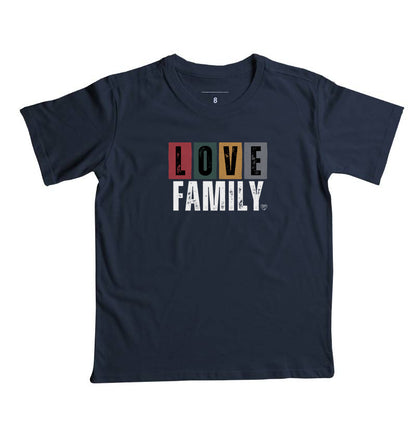 Camiseta Infantil Love Family colorida