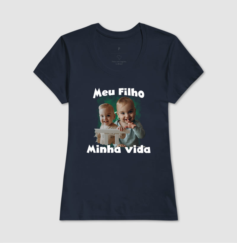 Camiseta Bootleg Personalizada  Meus Filhos com fotos