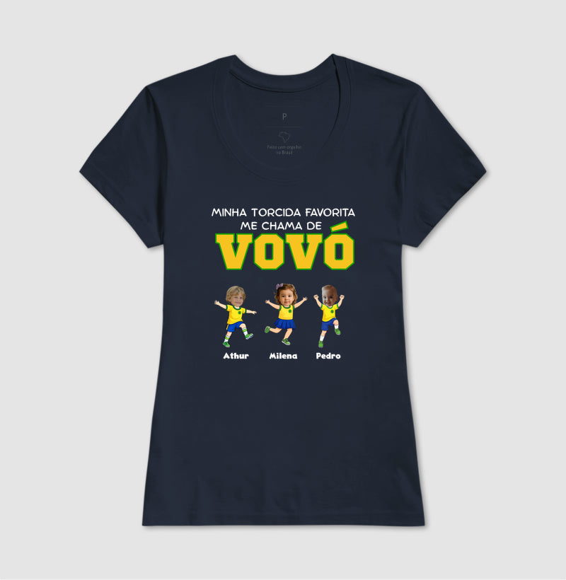 Camiseta Personalizada Vovô/Vovó Minha torcida favorita - Copa do Mundo
