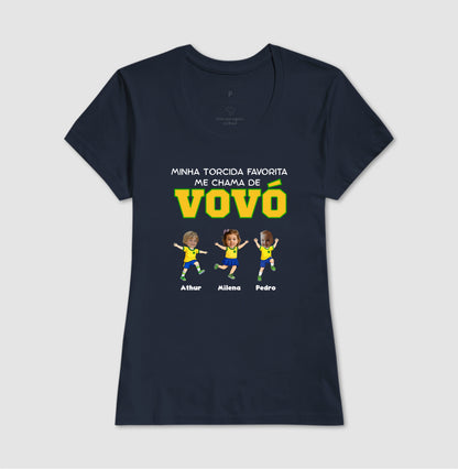 Camiseta Personalizada Vovô/Vovó Minha torcida favorita - Copa do Mundo