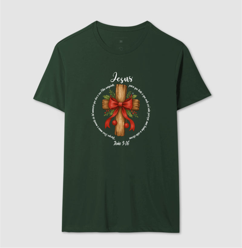 Camiseta natal Deus amou o mundo