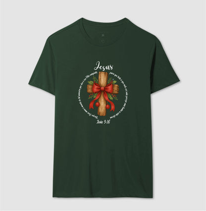 Camiseta natal Deus amou o mundo