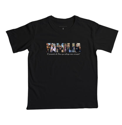 Camiseta - Família Letras com Fotos