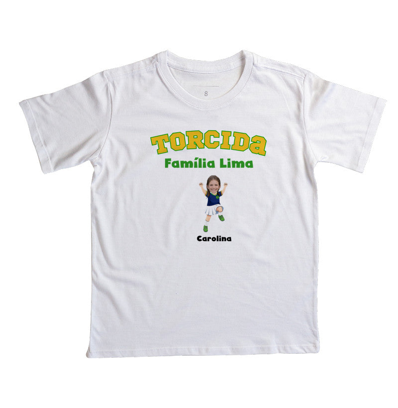 Camiseta Personalizada Infantil Torcida da Família Copa do Mundo