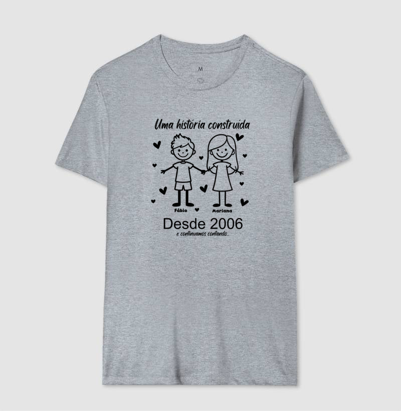 Camiseta Personalizada Casal Bonequinhos, uma história juntos