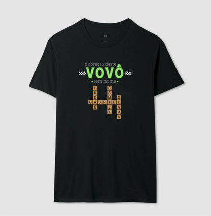 Camiseta Personalizada o coração do Vovô tem nome