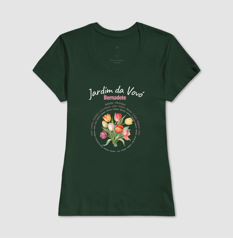 Camiseta Personalizada Jardim da Vovó, Bisavó Buquê de Flores