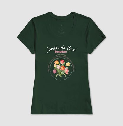 Camiseta Personalizada Jardim da Vovó, Bisavó Buquê de Flores
