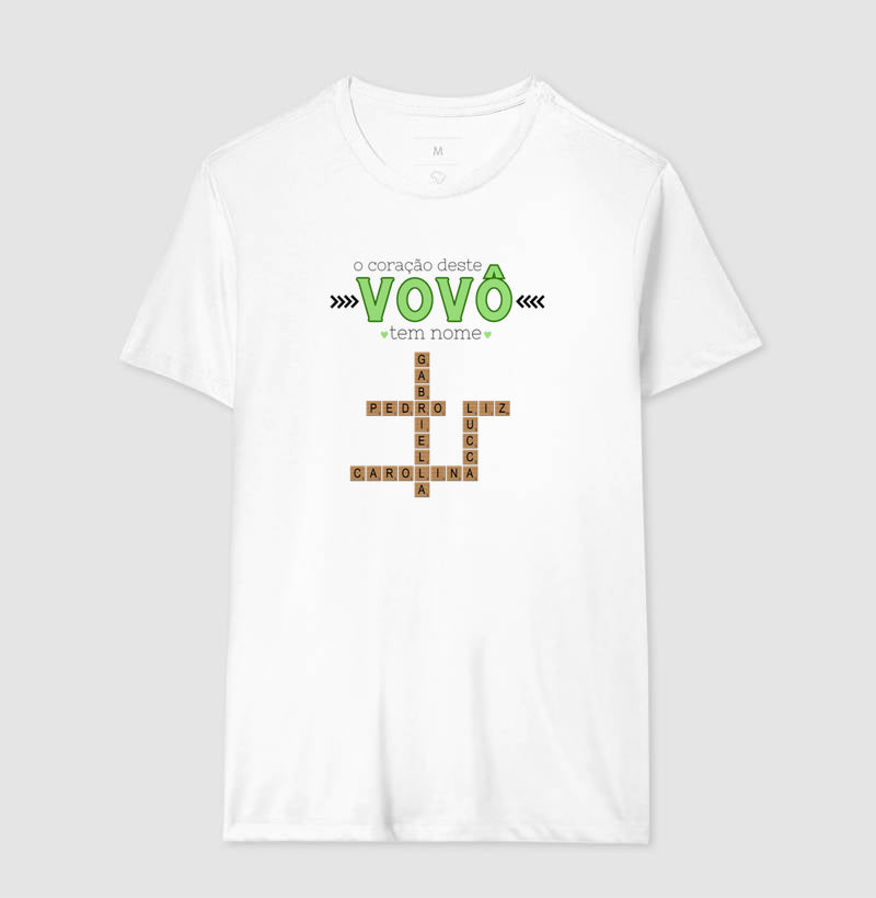 Camiseta Personalizada o coração do Vovô tem nome