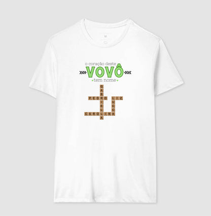 Camiseta Personalizada o coração do Vovô tem nome