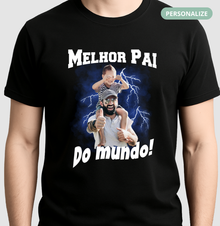 Camiseta Bootleg Personalizada Melhor Pai do Mundo com fotos